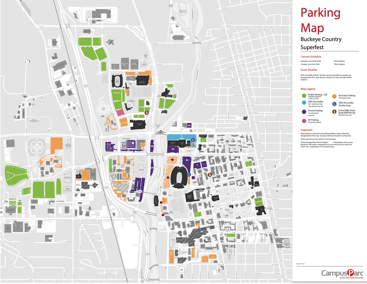 Buckeye Country Superfest parking map
