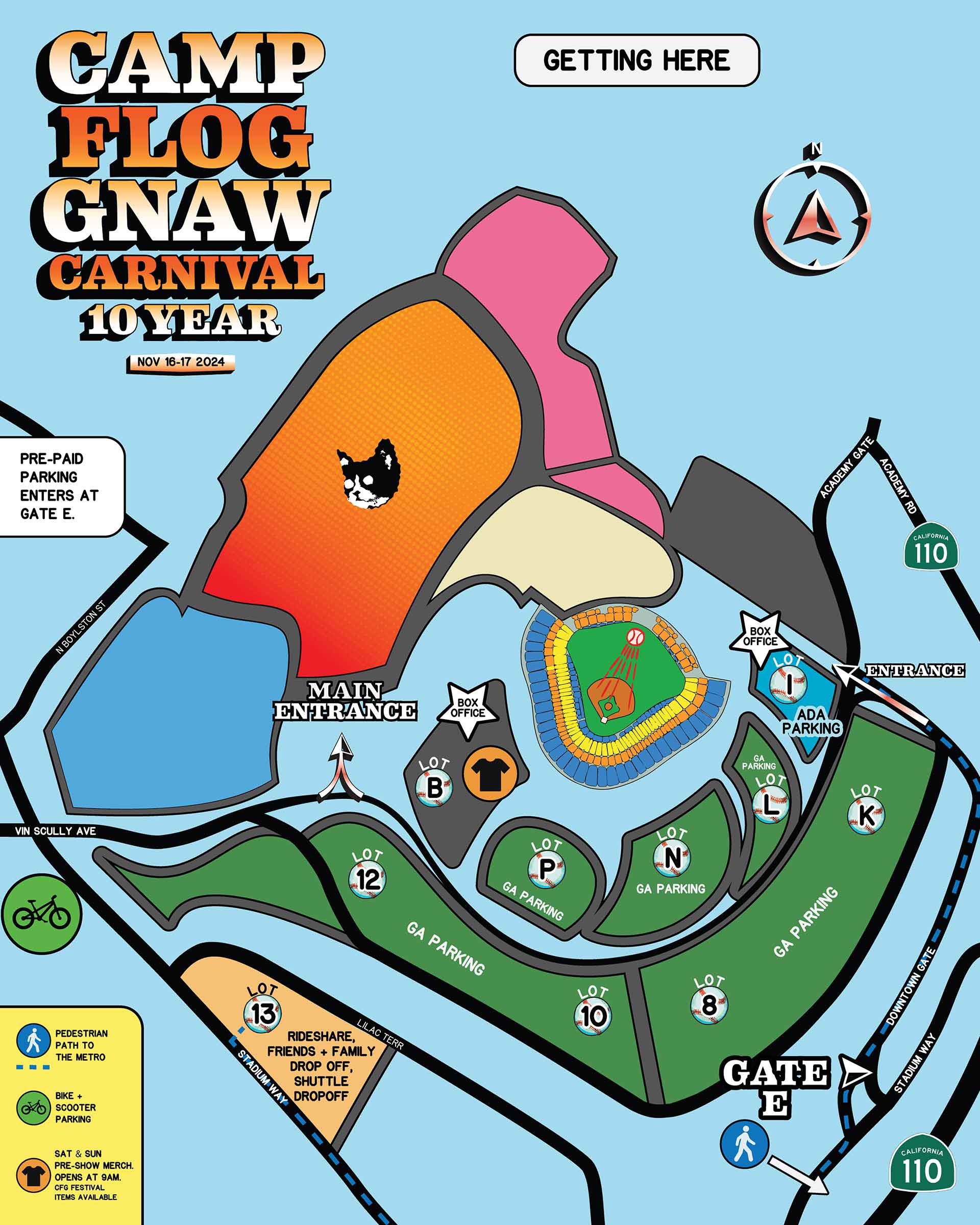 Camp Flog Gnaw 2024 Getting Here map