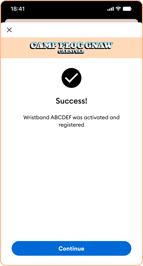 Festival App Register Completion