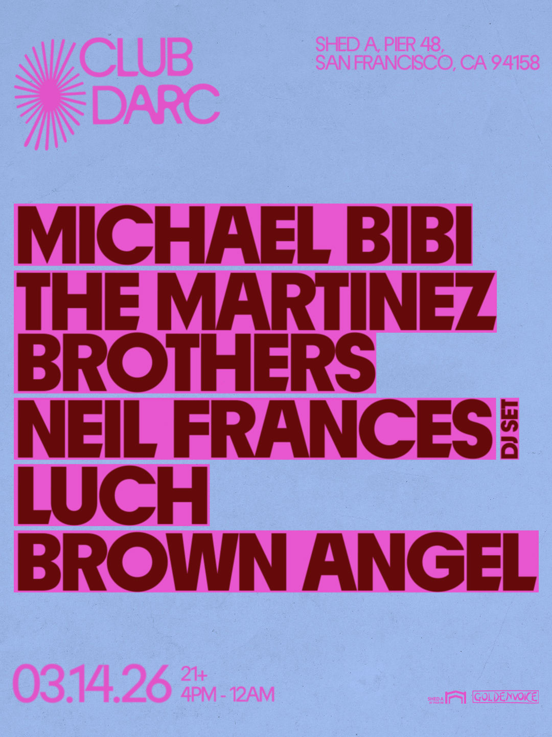 03/14 Poster for Club Darc