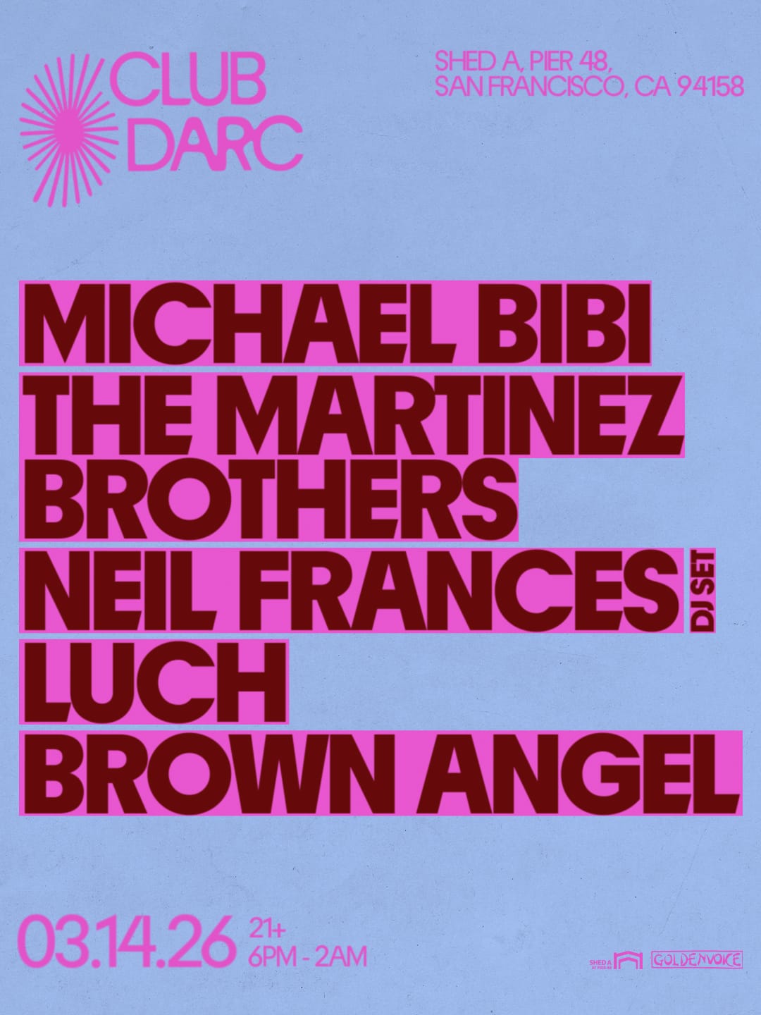 03/14 Poster for Club Darc