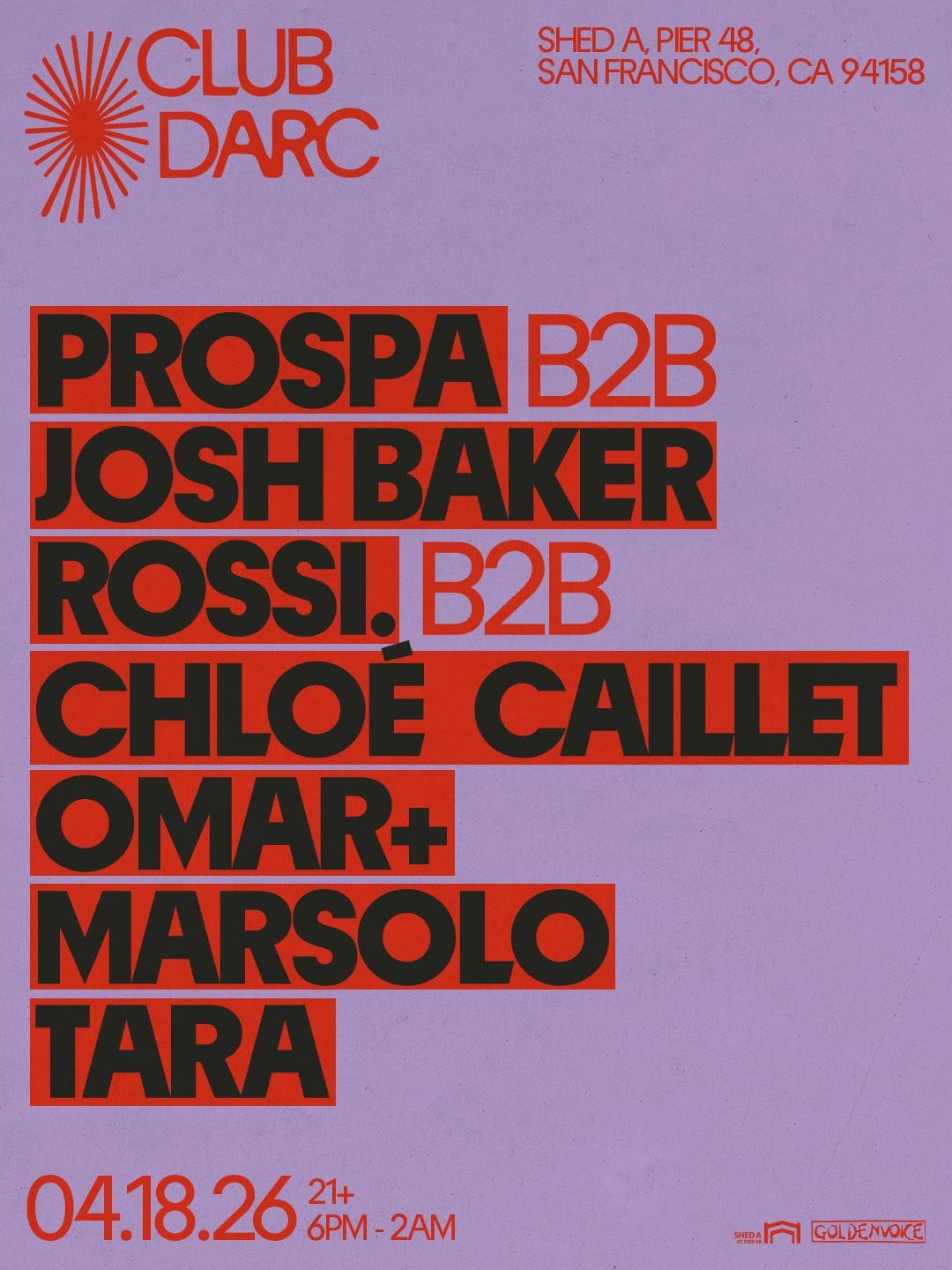 04/18 Poster for Club Darc