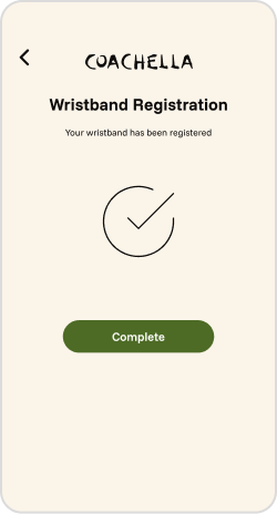 Festival App Register Completion