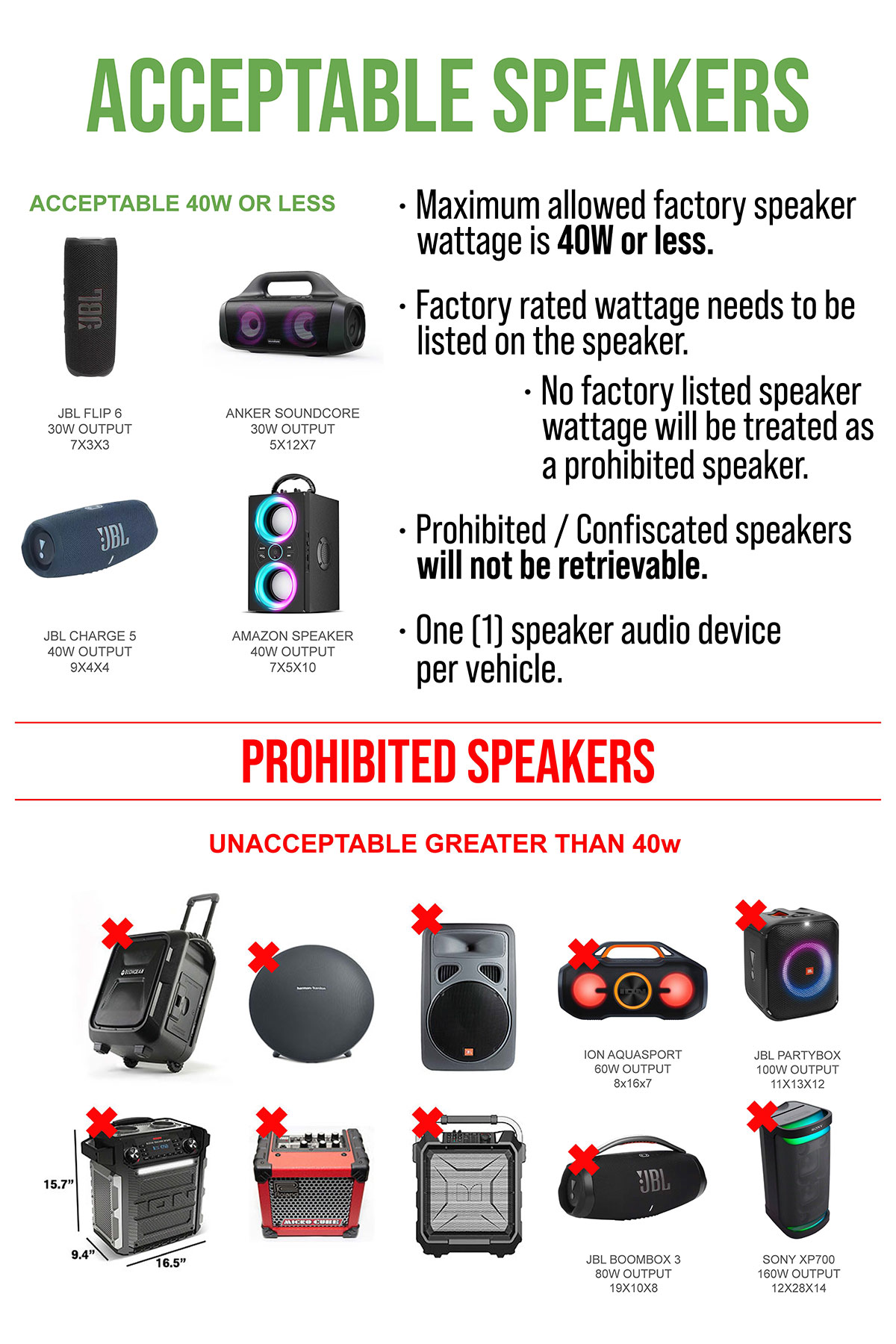 prohibited speakers poster