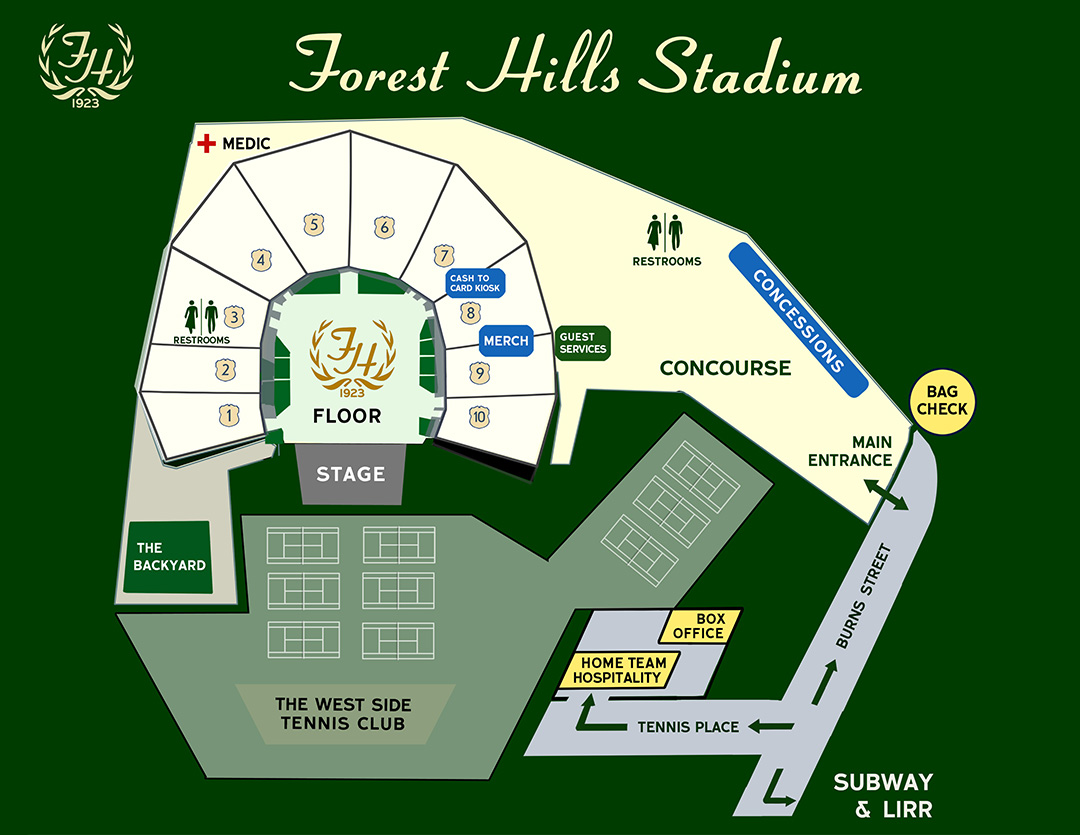 Forest Hills Stadium venue map