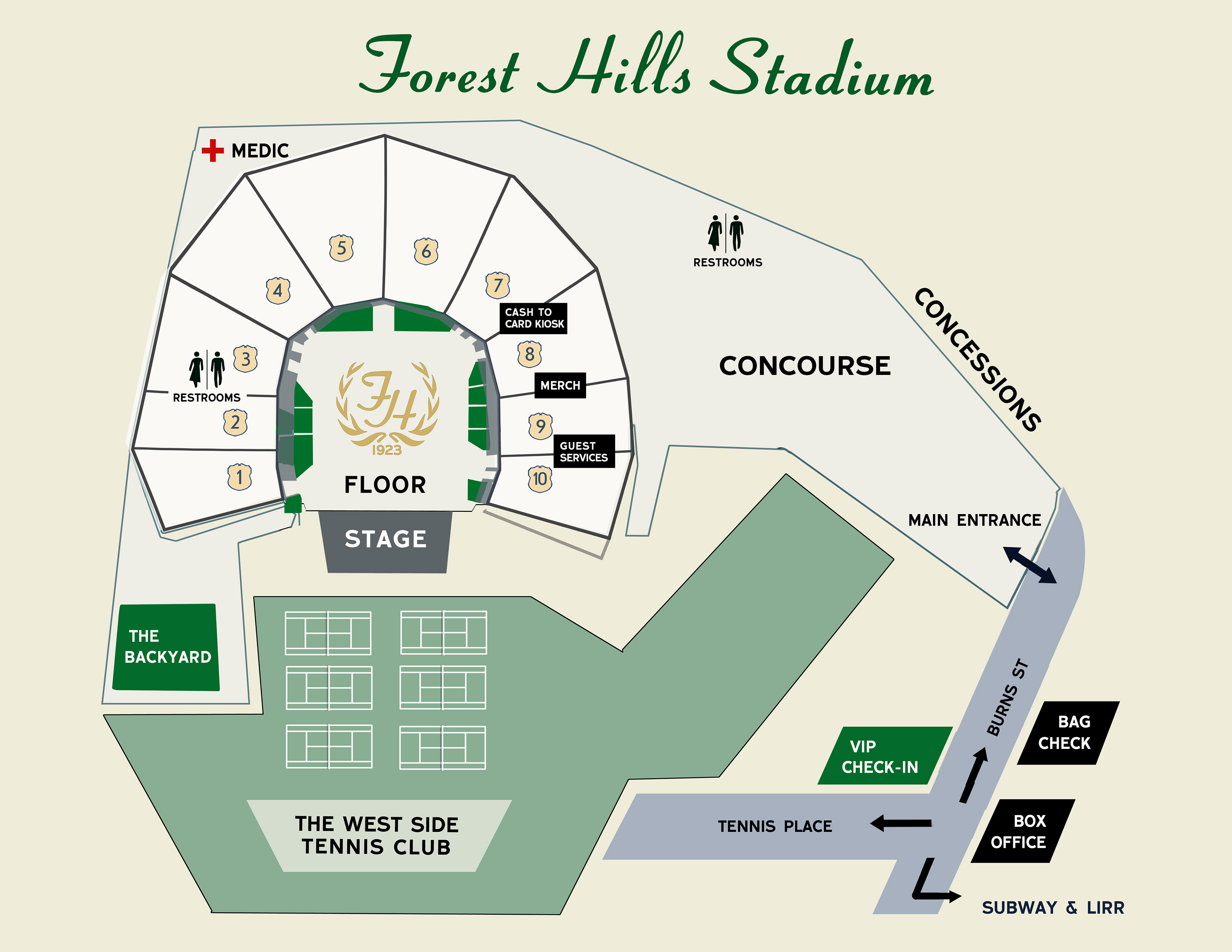 Forest Hills Stadium venue map