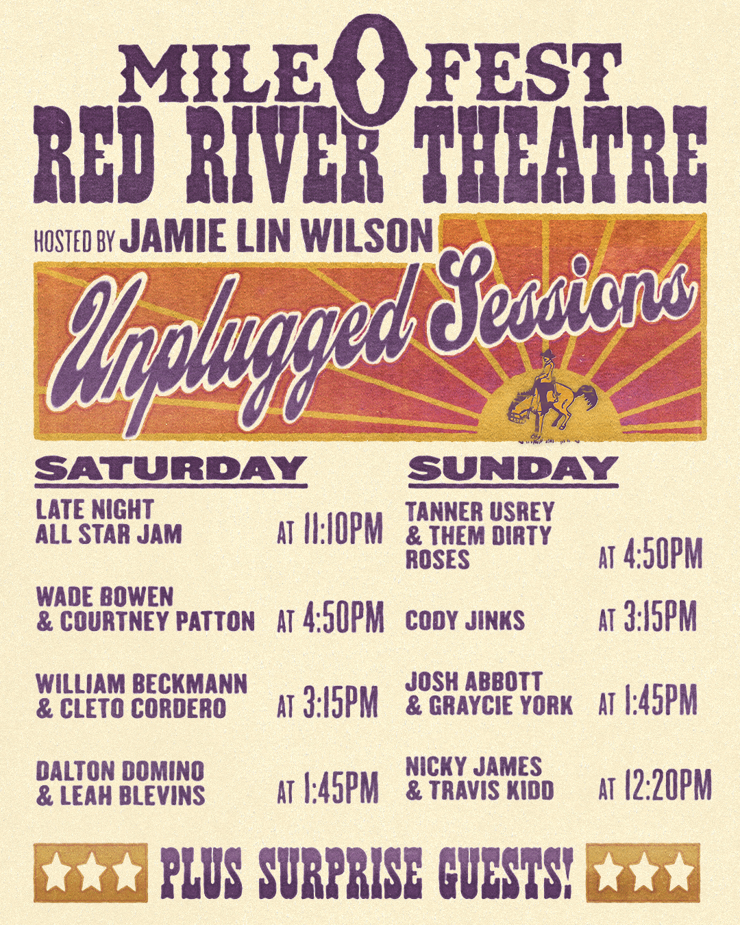 Red River Theatre Set Times