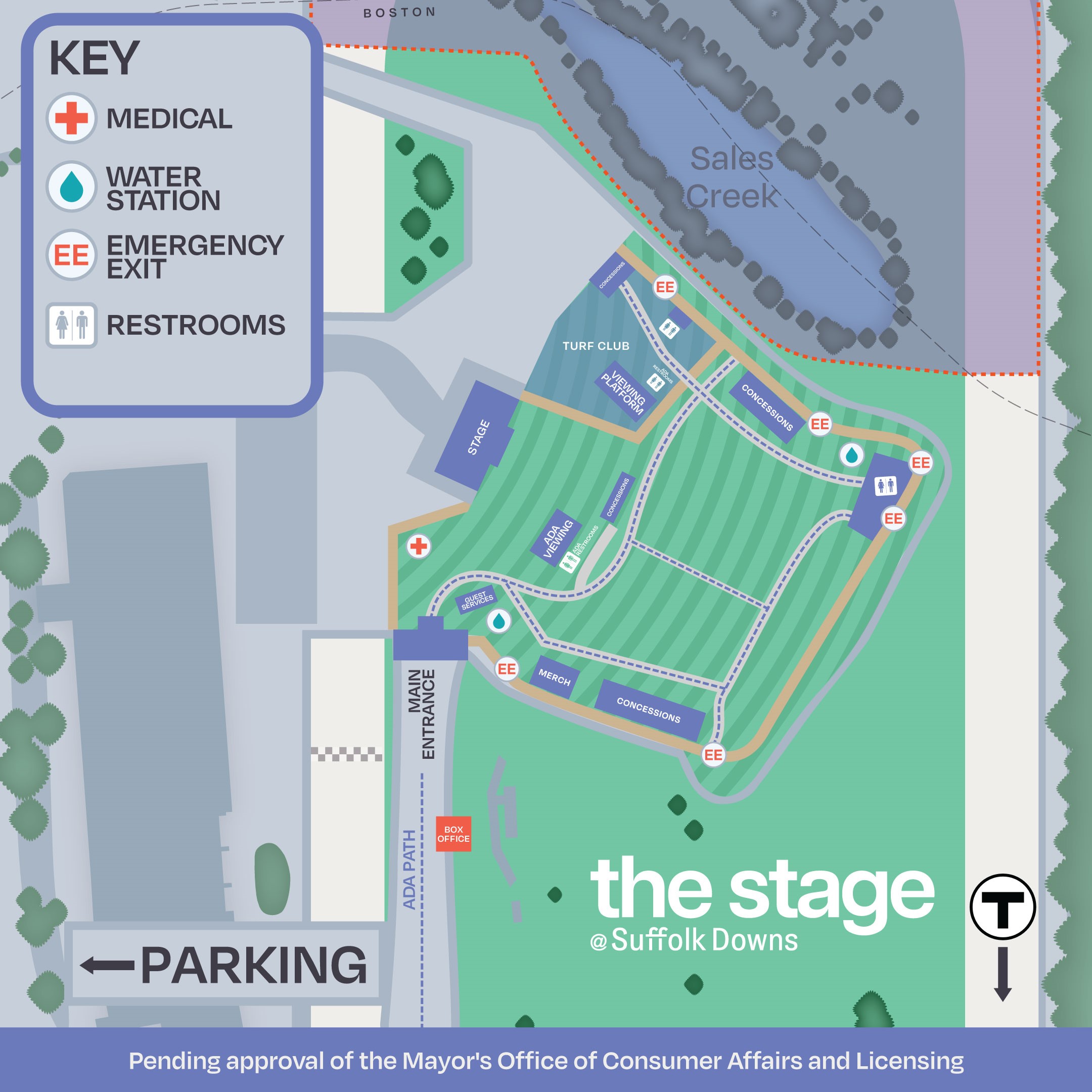 Stage at Suffolk Downs venue map