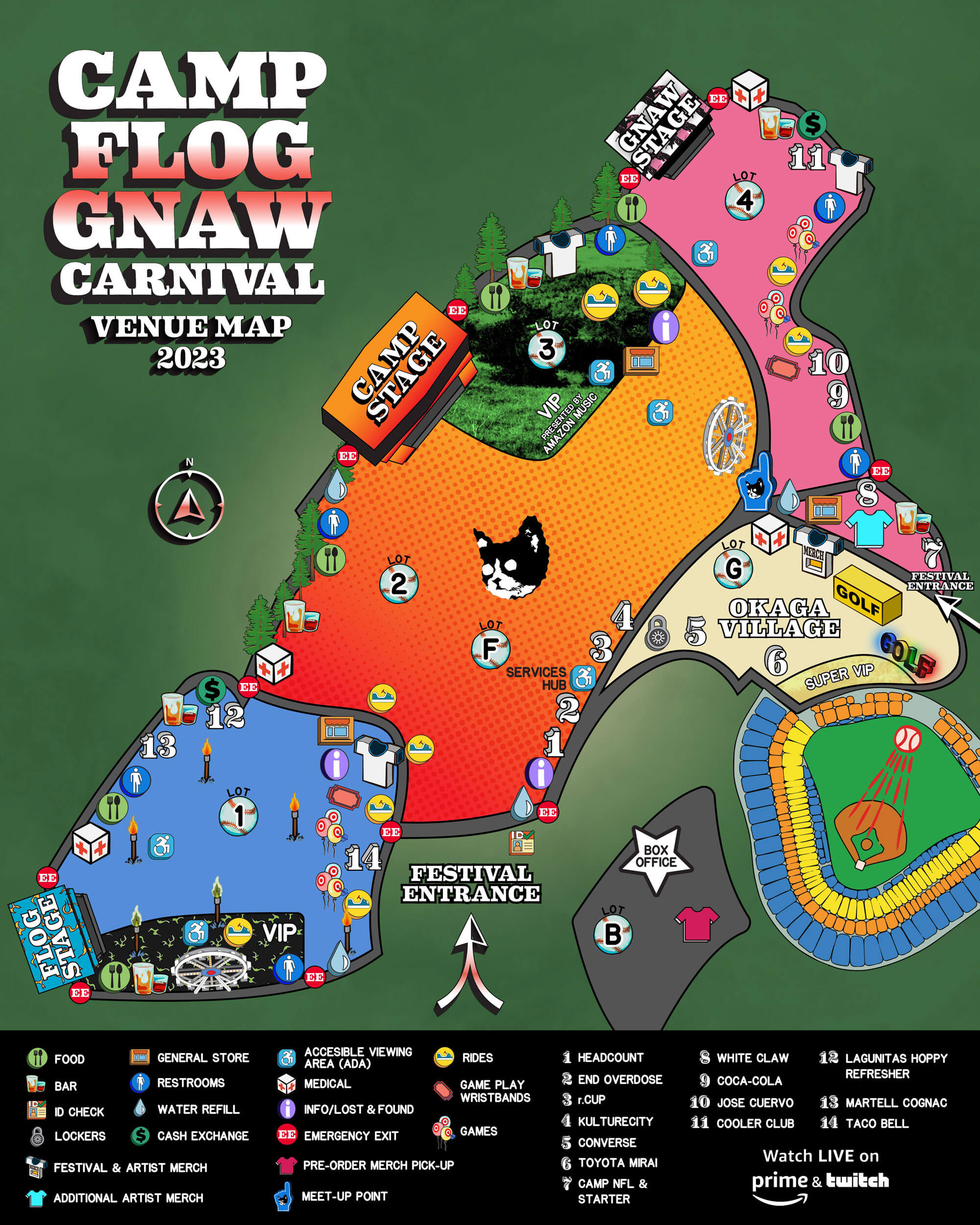 Camp Flog Gnaw Map