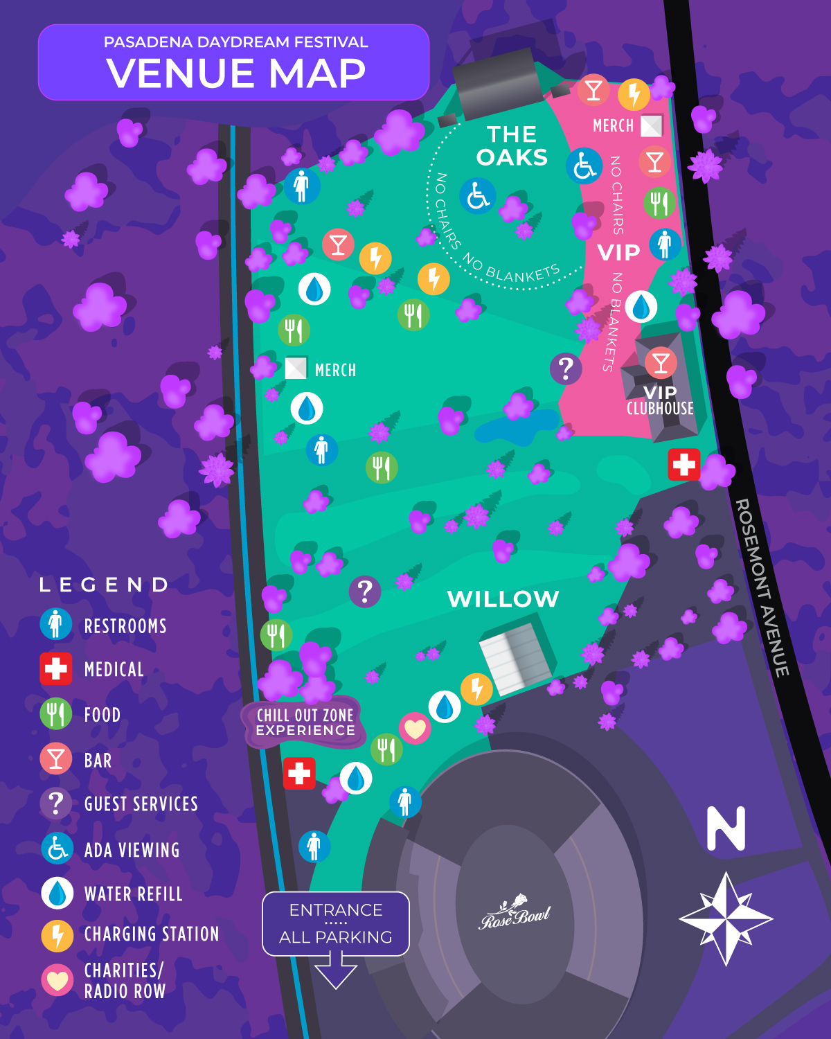 Pasadena Daydream festival map