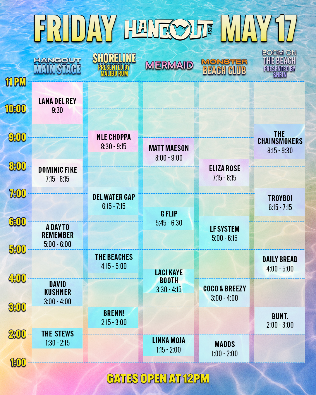 Hangout Fest schedule