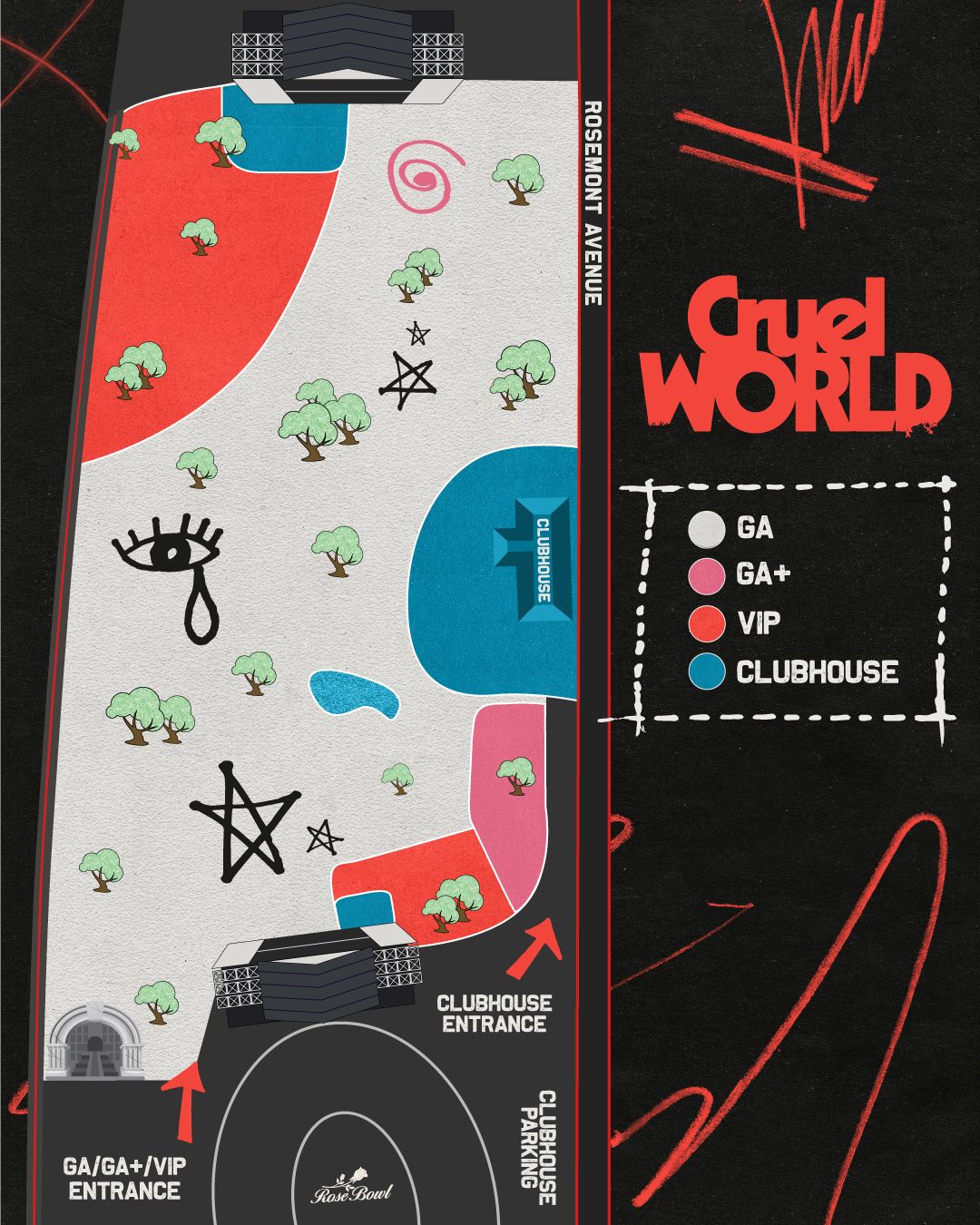 cruel world festival map