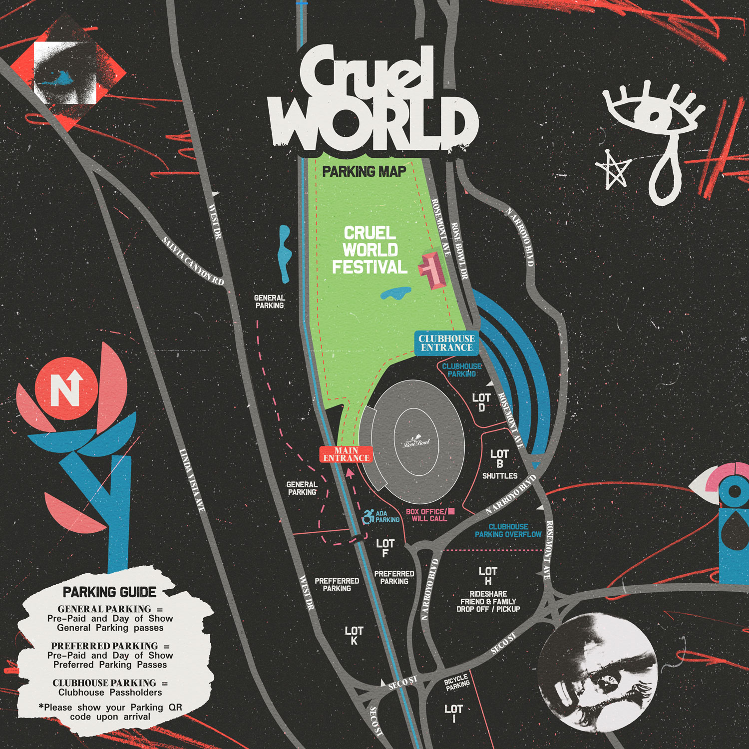 Cruel World 2024 Parking Map