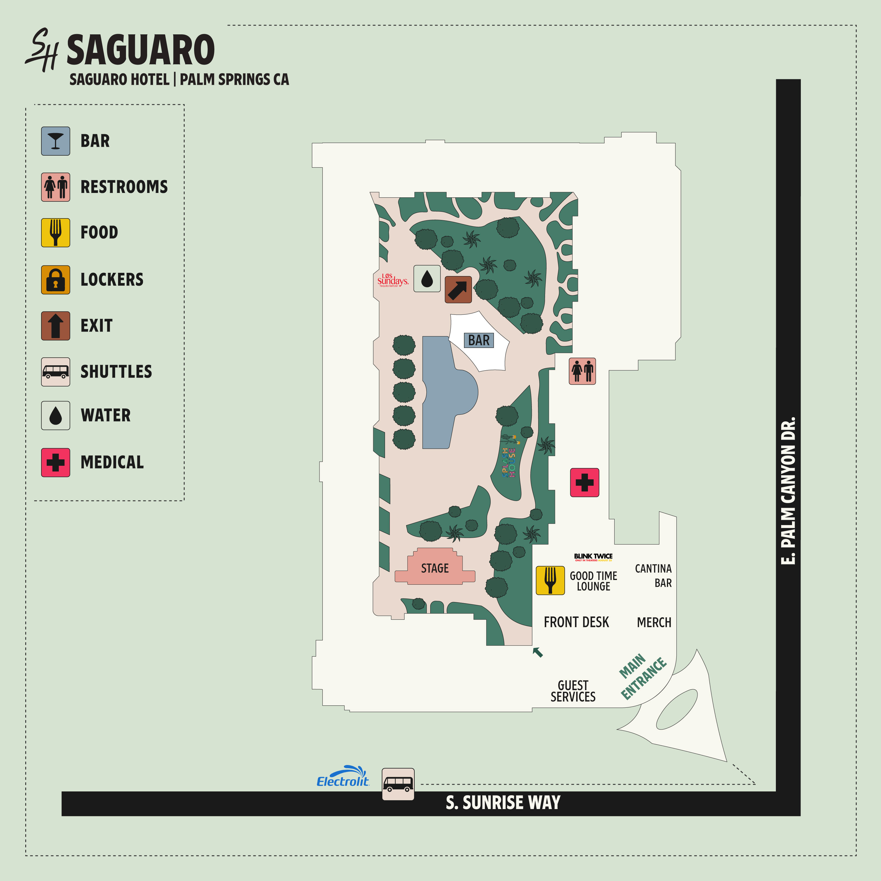 Saguaro Hotel Map