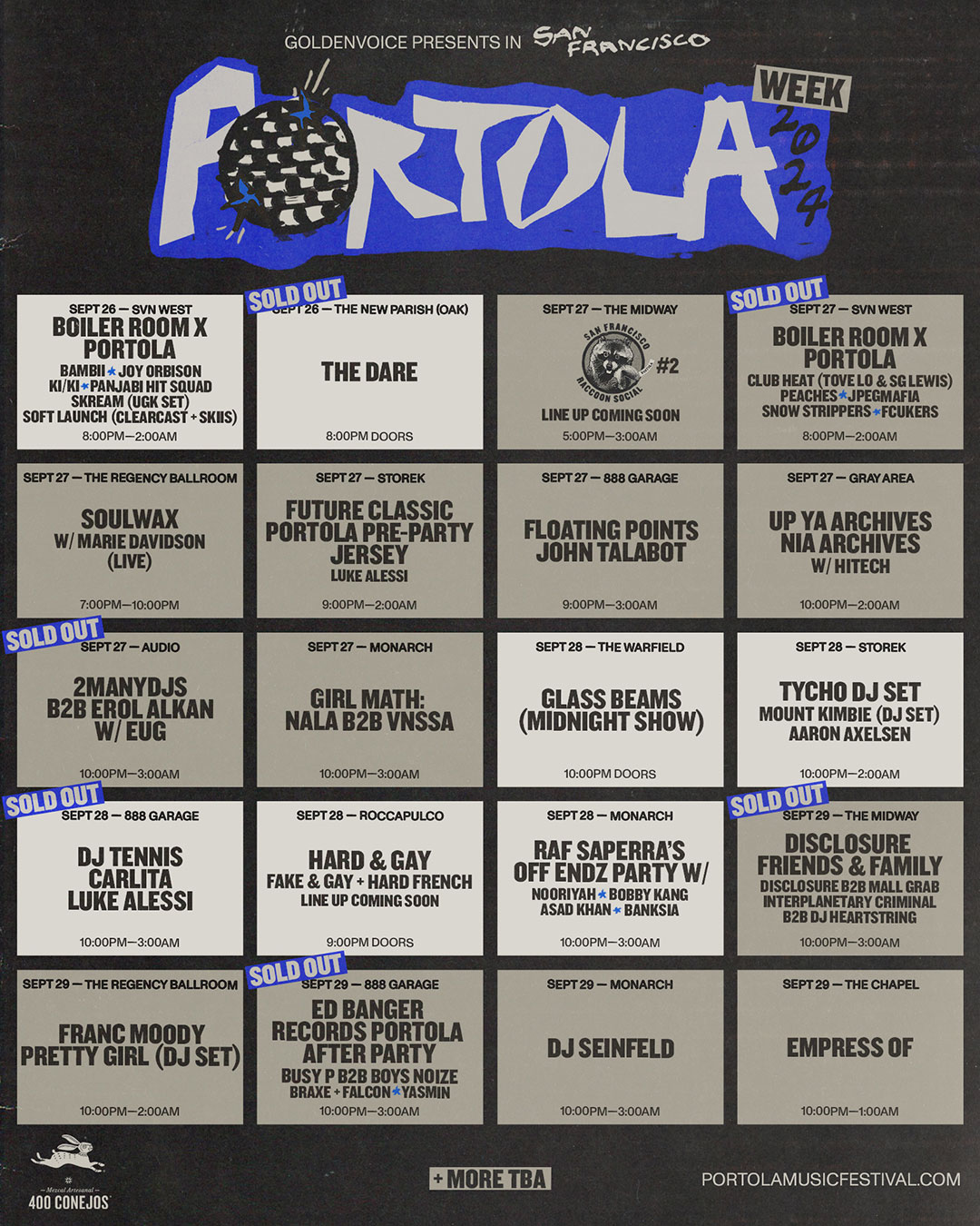 Portola Week Lineup