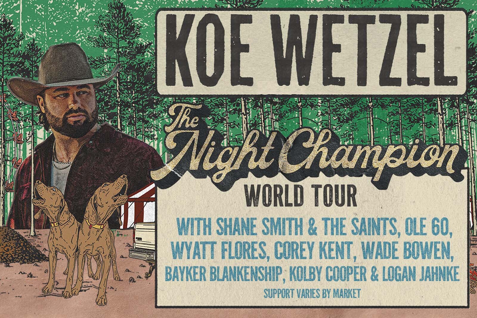 Koe Wetzel The Night Champion World Tour Poster