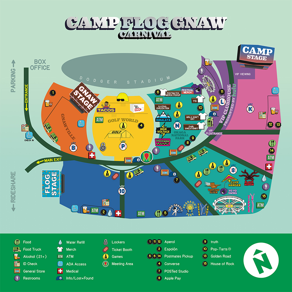 Camp Flog Gnaw festival map