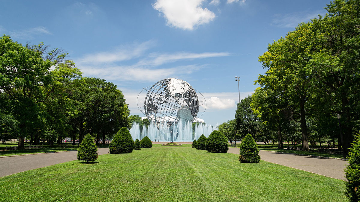 Flushing Meadows Corona Park on a sunny day