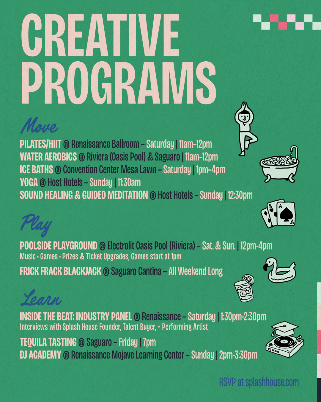 Creative Programs schedule