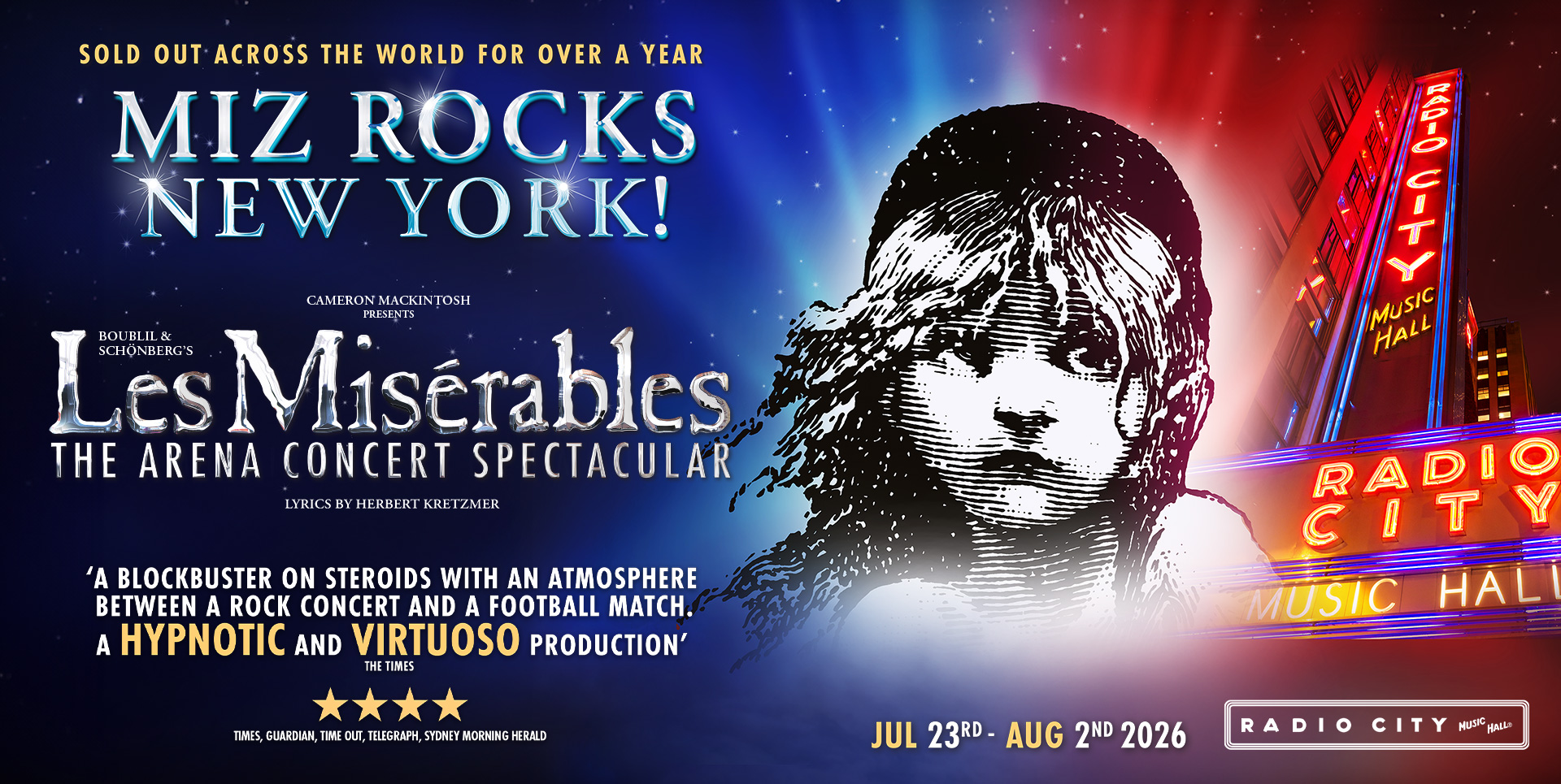 Les Mis Radio City poster