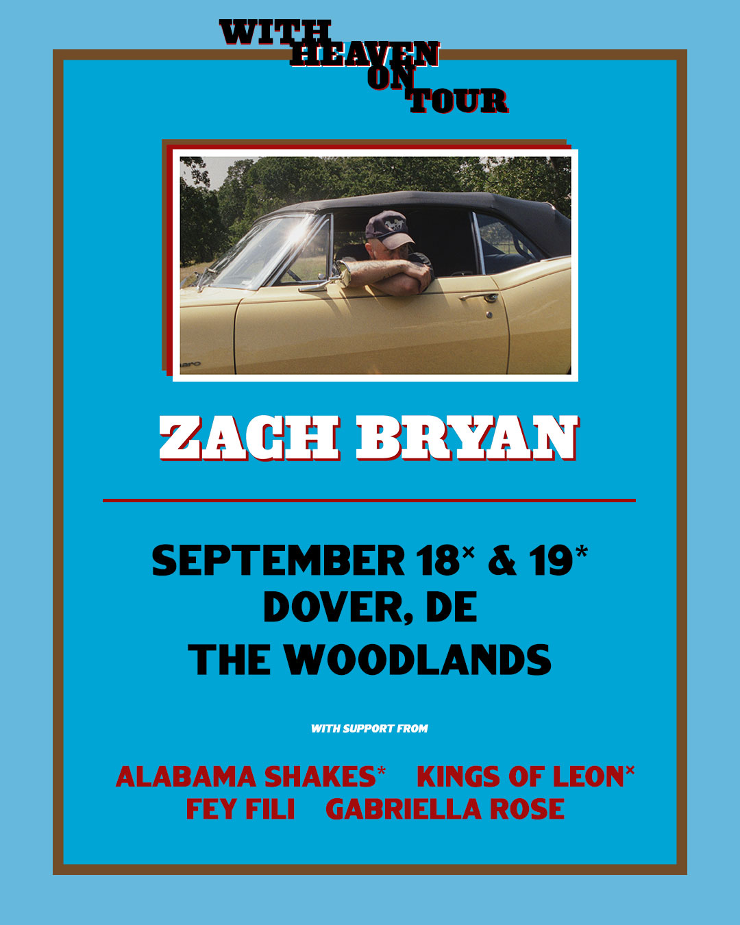 Zach Bryan Dover Poster