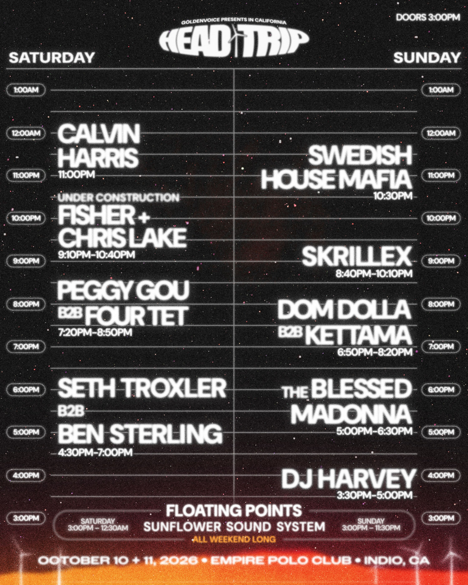 Set times