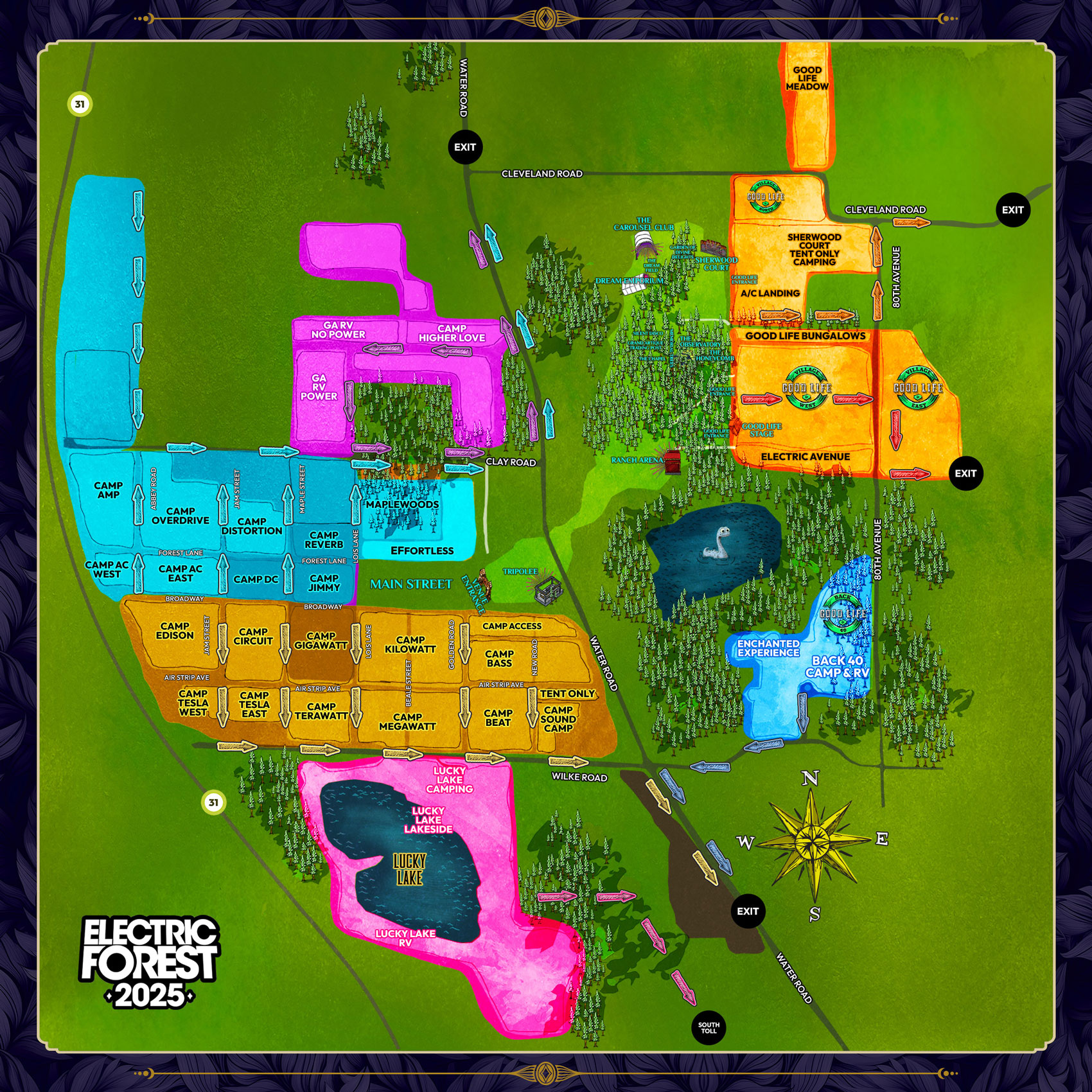 Electric Forest Exit Map
