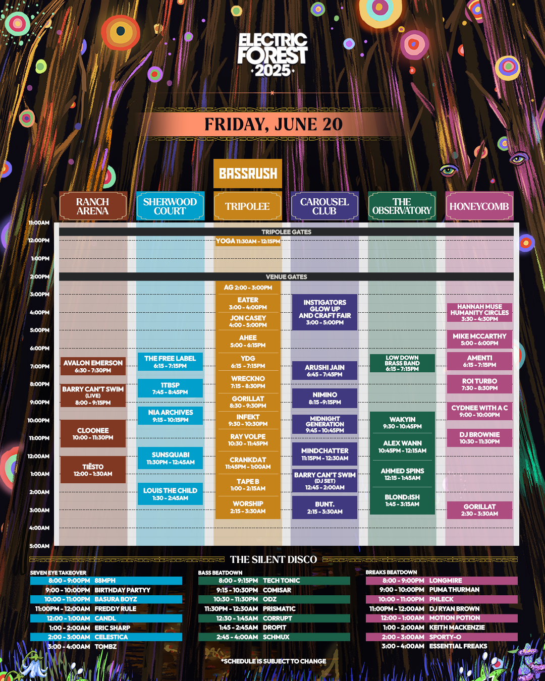 Friday Set Times