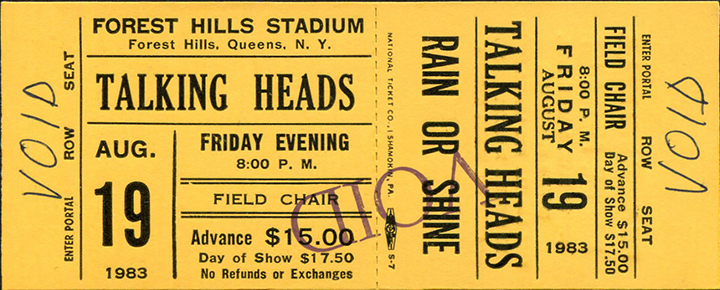 Talking Heads ticket