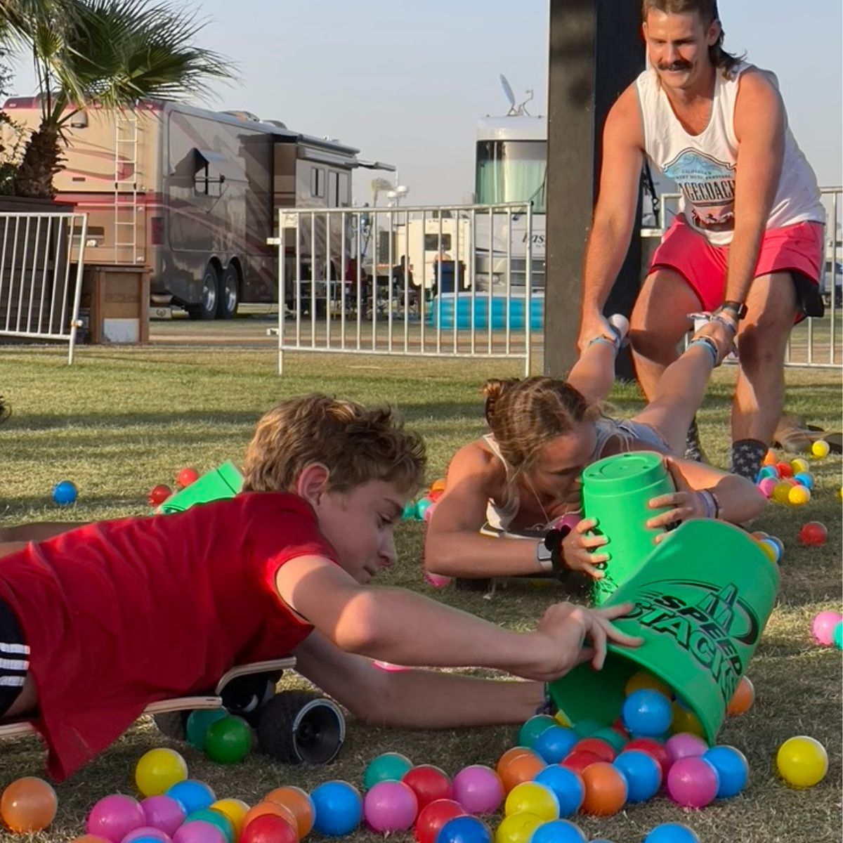 fans playing balls game