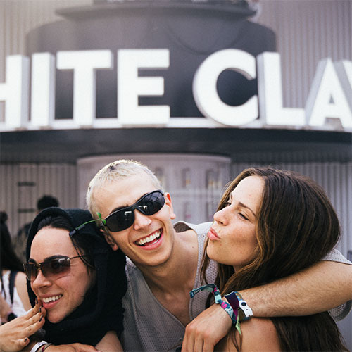 Fans in front of White Claw activation