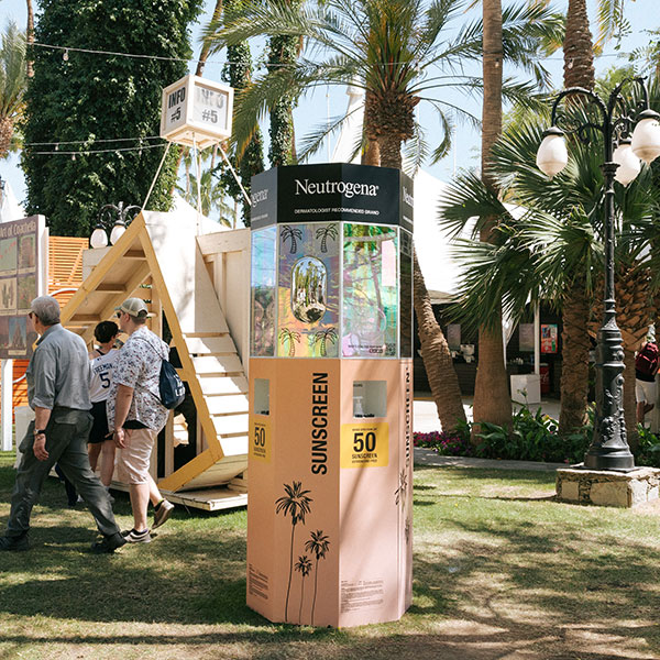Neutrogena sunscreen station at Coachella