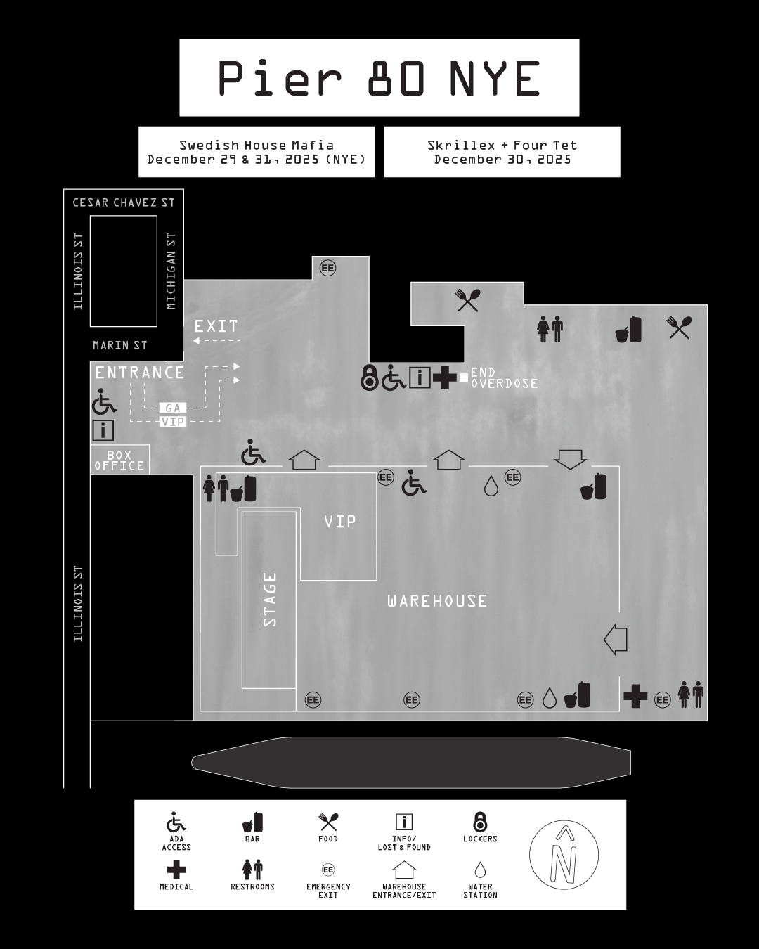 Pier 80 venue map