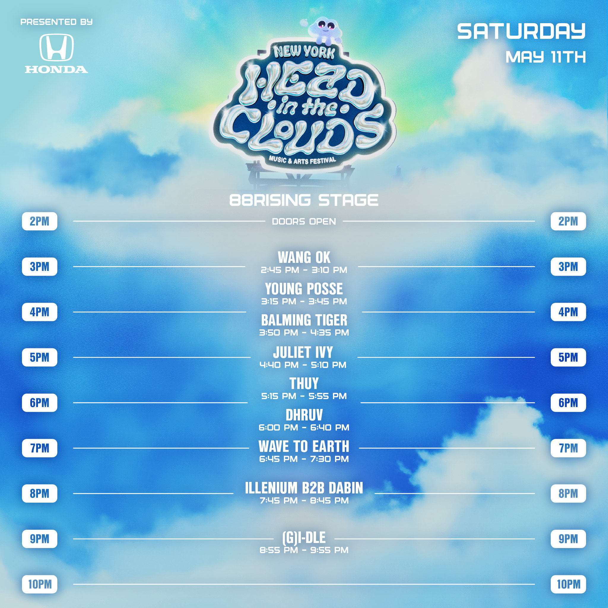 Head In The Clouds NY - Set Times