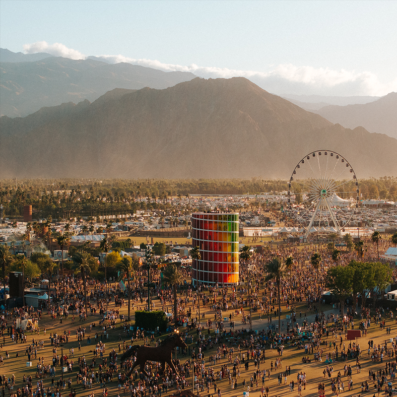 aerial view of festival