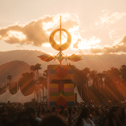 Coachella sky at golden hour