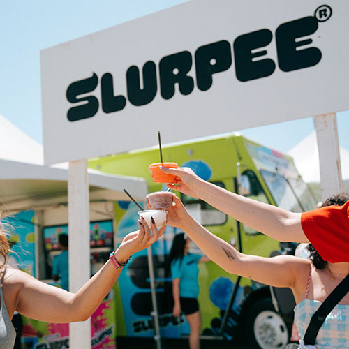 Fans enjoying Slurpees