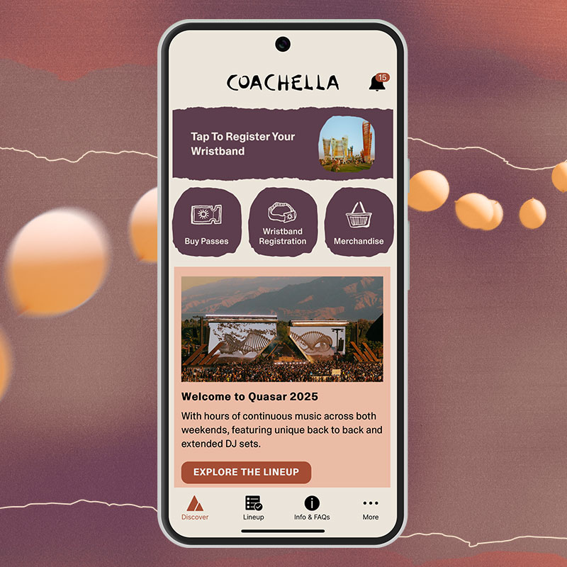 Phone showing Coachella app