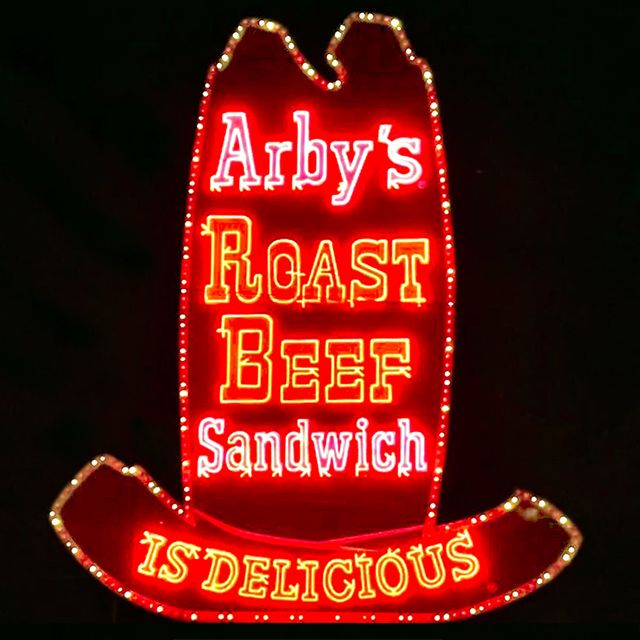 Arby's neon sign