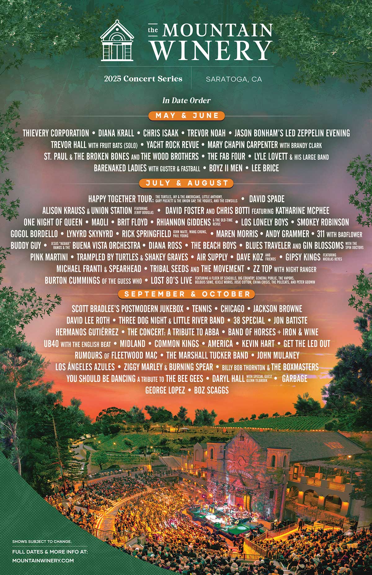 Concert Series Lineup Poster