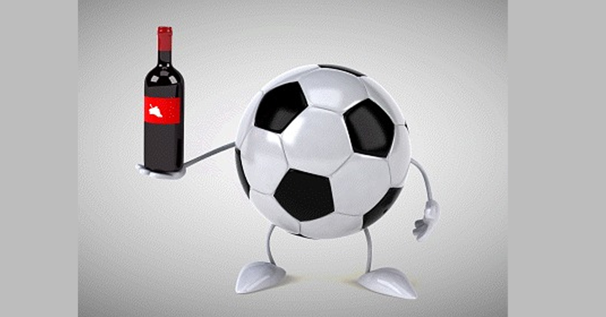 Humanoid Soccer Ball holding wine glass