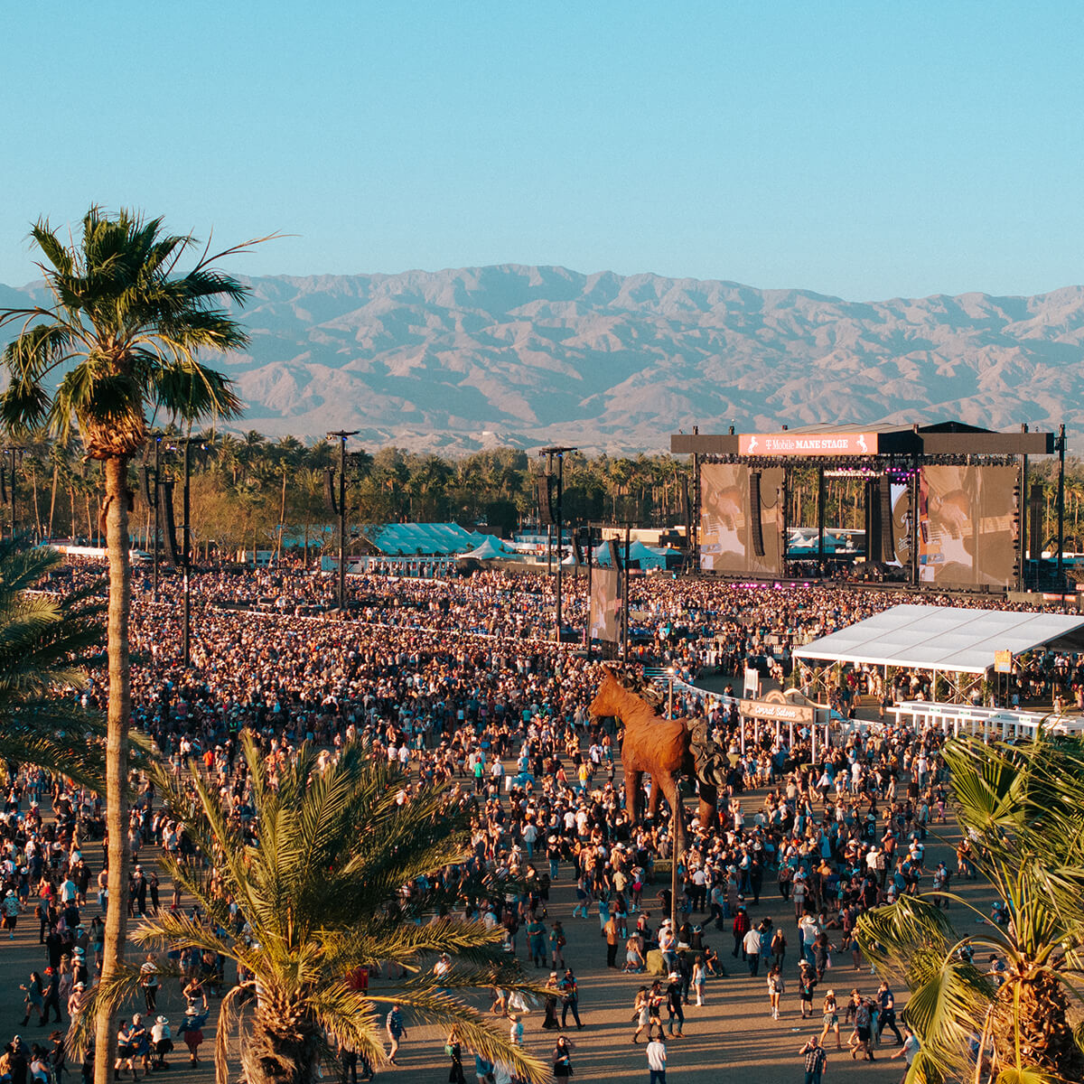 aerial view of festival