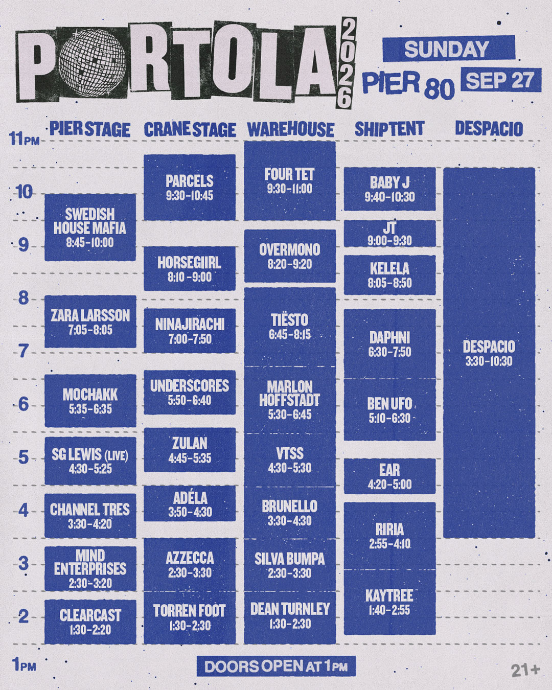 Portola Sunday Set Times