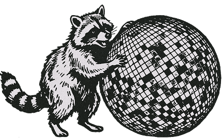 Racoon and disco ball