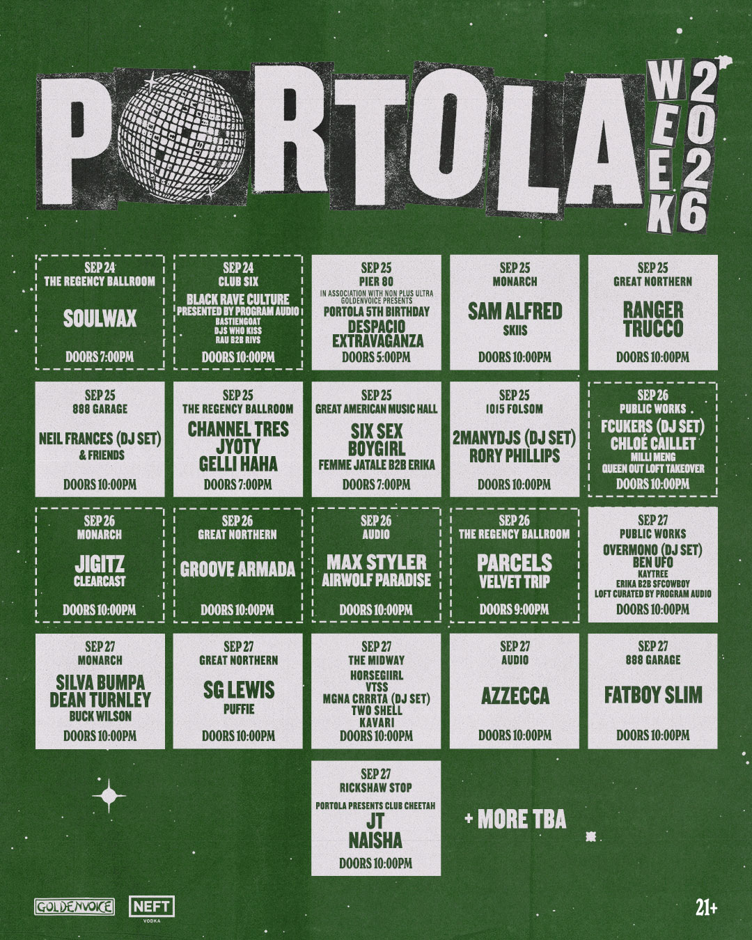 Portola Week Lineup