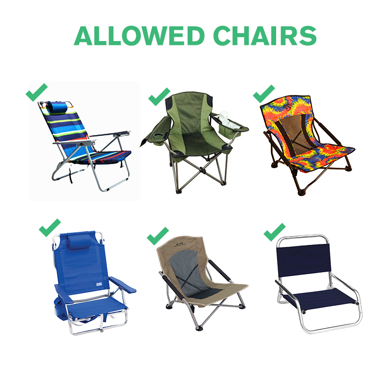 Types of chairs that are allowed