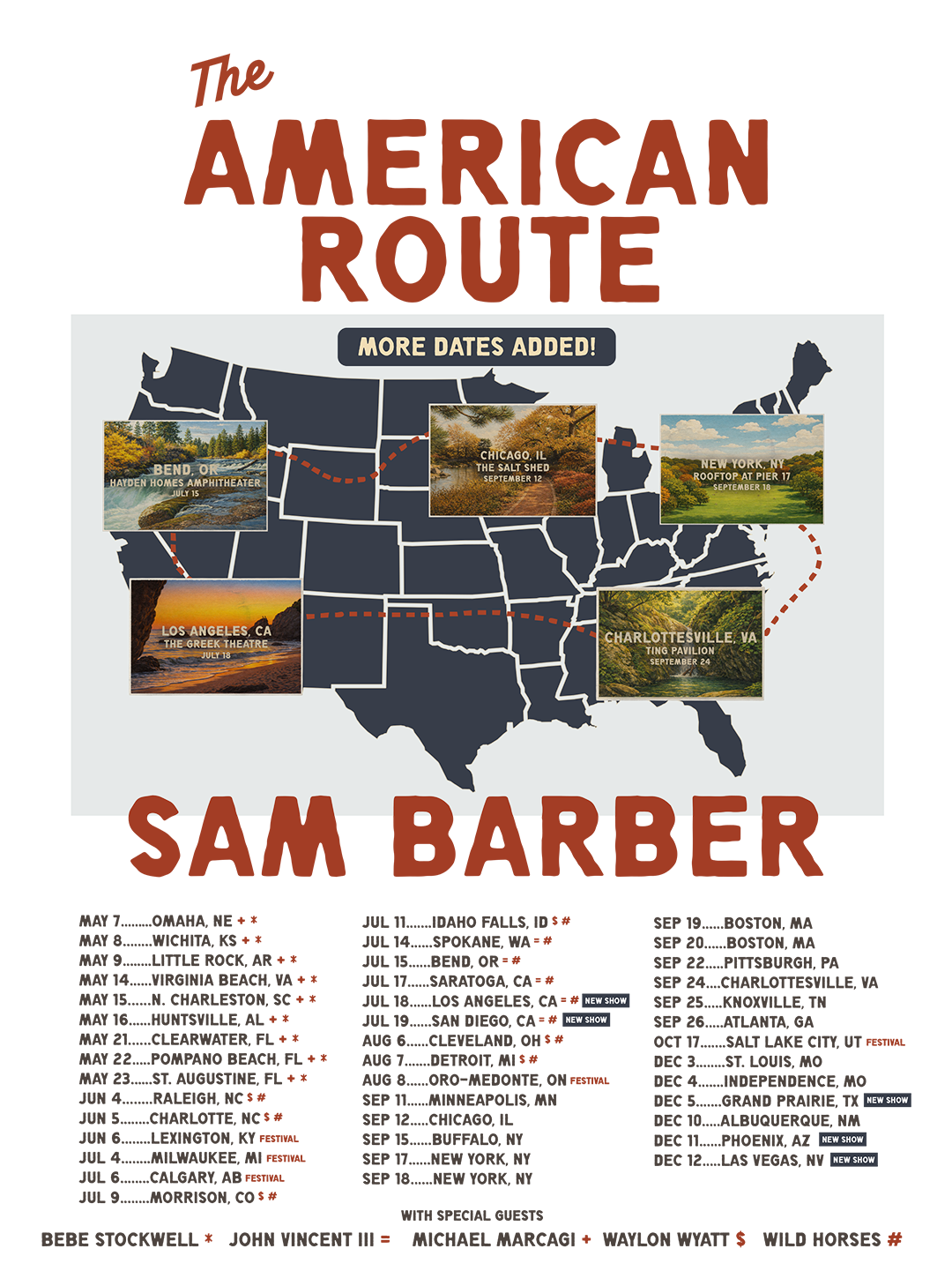 Sam Barber 2026 Tour poster
