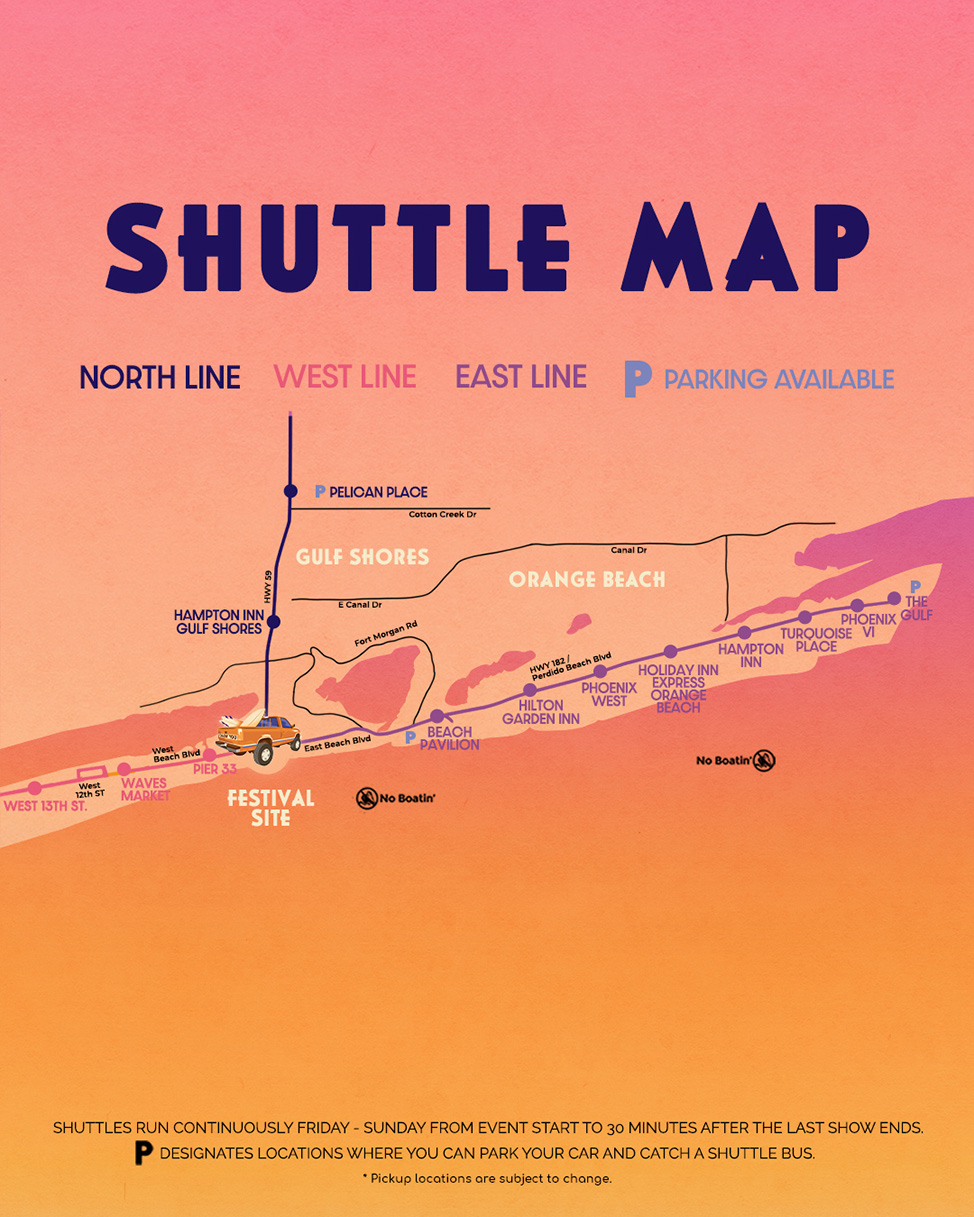 Sand in My Boots 2025 Shuttle Map