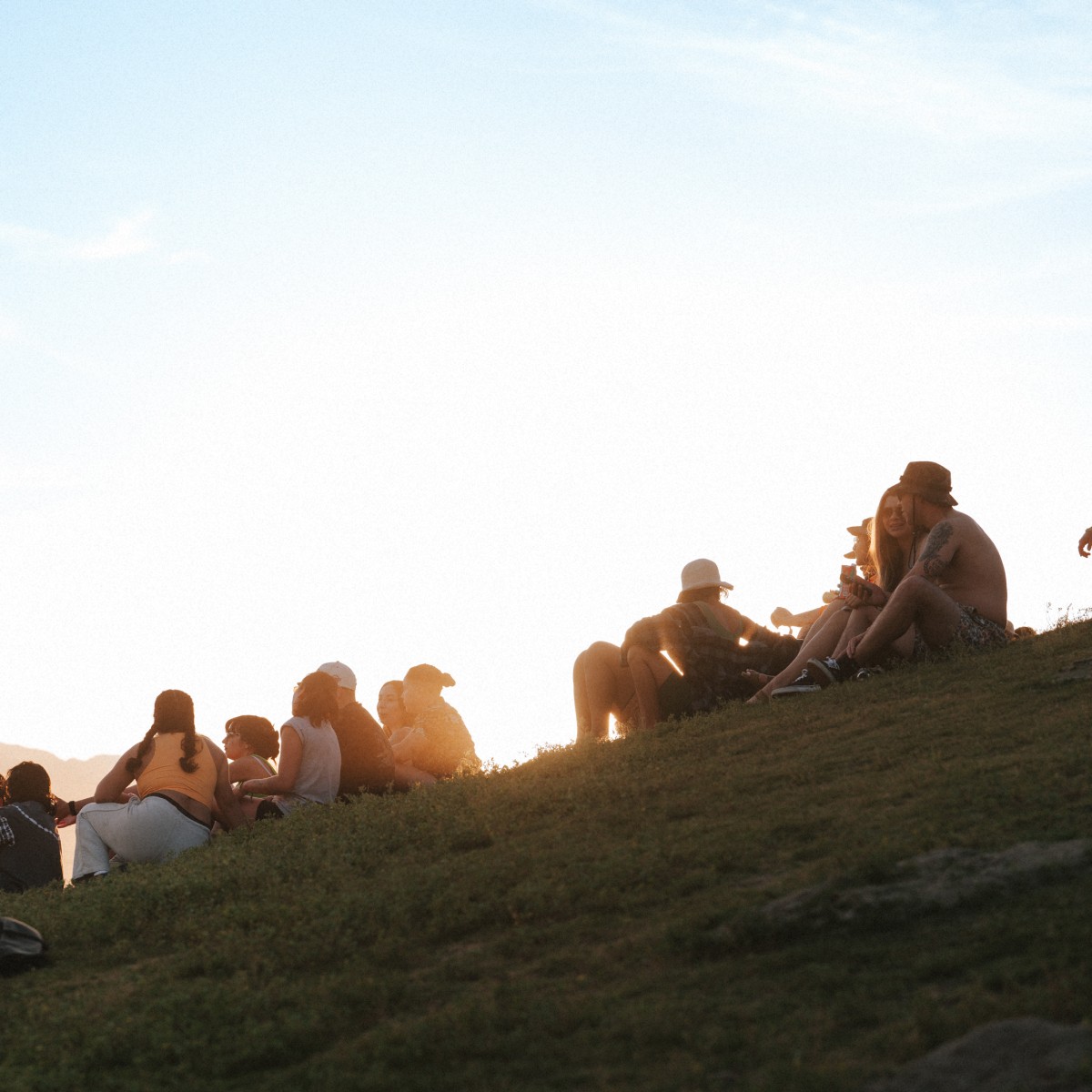 People Sitting on Grass