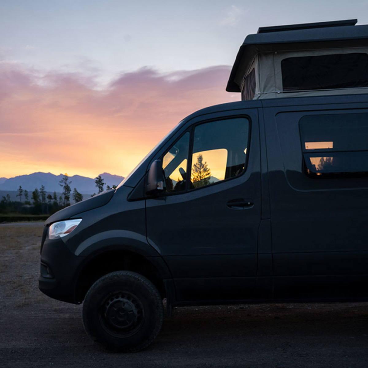 pop top exterior shot at night